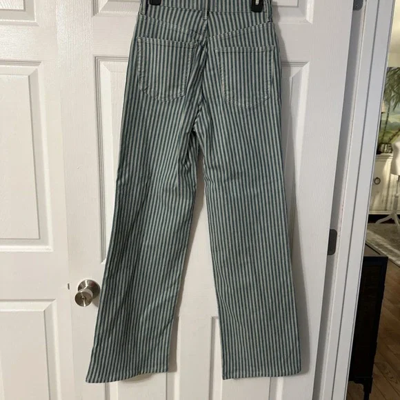 We The Free Free People Jeans 28x28 Blue Wide Leg Denim High Rise Distressed - Picture 4 of 11